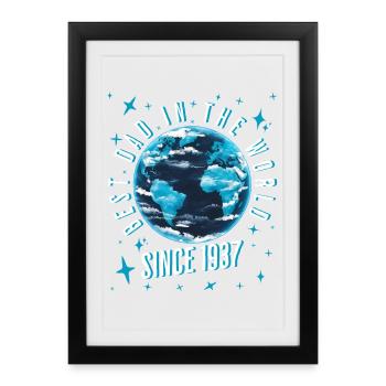 Best dad in the world since 1937 Father's Day - Framed poster (27 × 37 cm) - black - Front