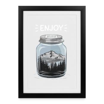 Profitez d’un paysage naturel extérieur dans un verre - Affiche encadrée (27 × 37 cm) - noir - Devant