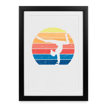 Gymnaste Gymnastique Club de gymnastique Gymnastique Gymnastique - Affiche encadrée (27 × 37 cm) - noir - Devant