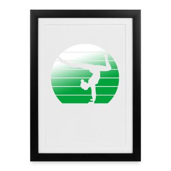 Gymnaste Gymnastique Club de gymnastique Gymnastique Gymnastique - Affiche encadrée (27 × 37 cm) - noir - Devant