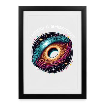 Wormhole Abbreviation Astrophysics Time Travel Spacetime - Framed poster (27 × 37 cm) - black - Front