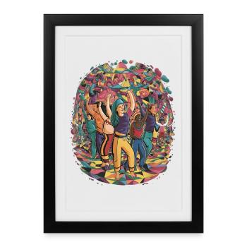 Fête de la Diverité Chromatique - Affiche encadrée (27 × 37 cm) - noir - Devant