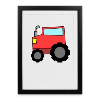 Tractor red - Framed poster (27 × 37 cm) - black - Front