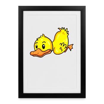 Duck - Framed poster (27 × 37 cm) - black - Front