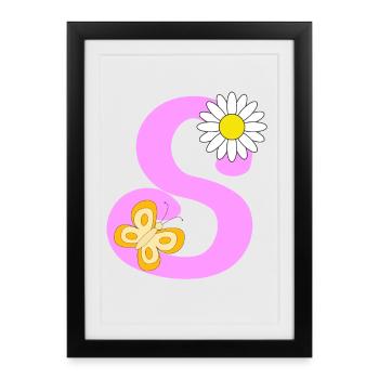 S Letter - Framed poster (27 × 37 cm) - black - Front