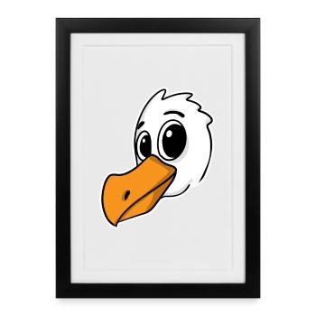 Oiseau Mouette Mer du Nord - Affiche encadrée (27 × 37 cm) - noir - Devant