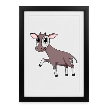Okapi forest giraffe motif - Framed poster (27 × 37 cm) - black - Front