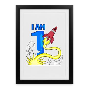 1 Year Birthday Boy Gift - Framed poster (27 × 37 cm) - black - Front