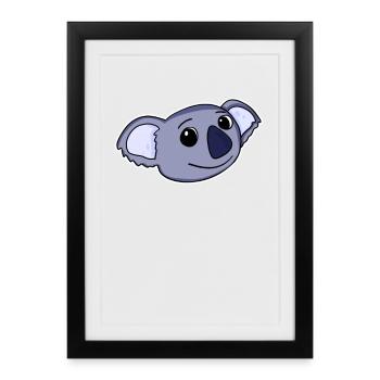 Koala Tête d’ours - Affiche encadrée (27 × 37 cm) - noir - Devant