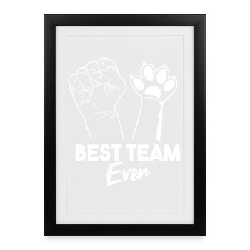 Best Team Ever - Gerahmtes Poster (27 × 37 cm) - Schwarz - Vorne