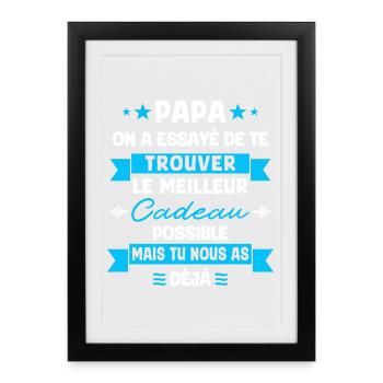 Cadeau pour Papa - Affiche encadrée (27 × 37 cm) - noir - Devant