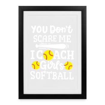 Softball Trainer - Gerahmtes Poster (27 × 37 cm) - Schwarz - Vorne