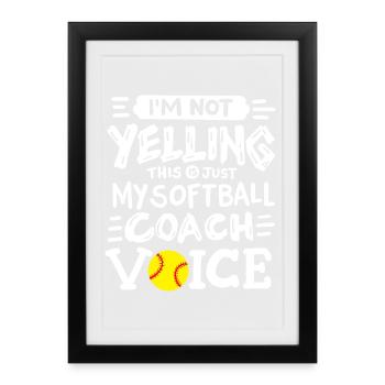 Softball Trainer - Gerahmtes Poster (27 × 37 cm) - Schwarz - Vorne