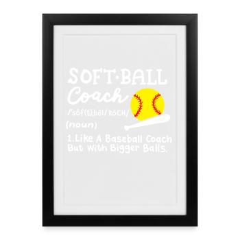Softball Trainer - Gerahmtes Poster (27 × 37 cm) - Schwarz - Vorne