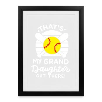 Softball Oma Opa - Gerahmtes Poster (27 × 37 cm) - Schwarz - Vorne