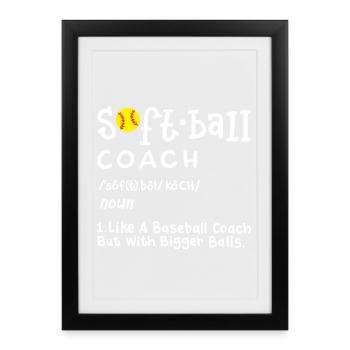 Softball Trainer - Gerahmtes Poster (27 × 37 cm) - Schwarz - Vorne