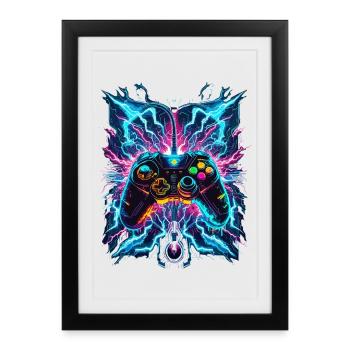 Neon Blitz Power Gaming Controller - Framed poster (27 × 37 cm) - black - Front