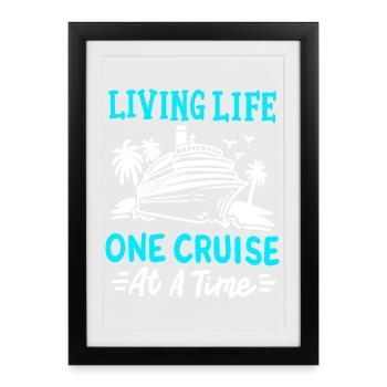 Kreuzfahrt Kreuzfahrtschiff Urlaub - Gerahmtes Poster (27 × 37 cm) - Schwarz - Vorne