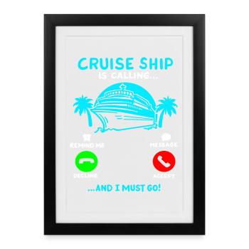 Kreuzfahrt Sommerurlaub - Gerahmtes Poster (27 × 37 cm) - Schwarz - Vorne
