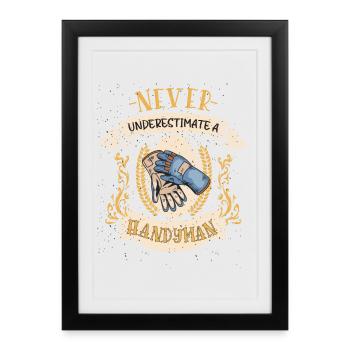 Cadeau drôle professionnel de réparation d'artisan - Affiche encadrée (27 × 37 cm) - noir - Devant
