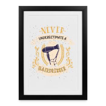 Coiffeur Styliste Professionnel Cadeau Drôle - Affiche encadrée (27 × 37 cm) - noir - Devant