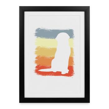 Dog Drawing Vintage Look - Framed poster (27 × 37 cm) - black - Front