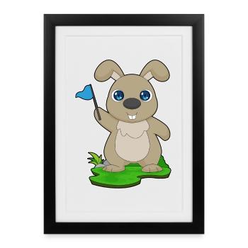 Drapeau du lapin - Affiche encadrée (27 × 37 cm) - noir - Devant