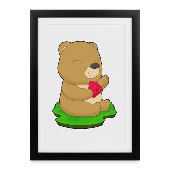 Jeu de cartes Bear Poker Poker - Affiche encadrée (27 × 37 cm) - noir - Devant