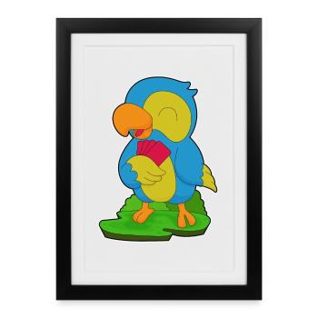 Jeu de cartes de poker Parrot Poker - Affiche encadrée (27 × 37 cm) - noir - Devant