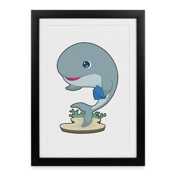 Jeu de cartes Whale Poker Poker - Affiche encadrée (27 × 37 cm) - noir - Devant