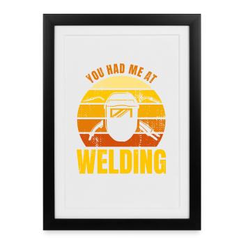 Welder Joke - Framed poster (27 × 37 cm) - black - Front