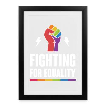 LGBTQ Pride Month - Fighting for Equality - Framed poster (27 × 37 cm) - black - Front
