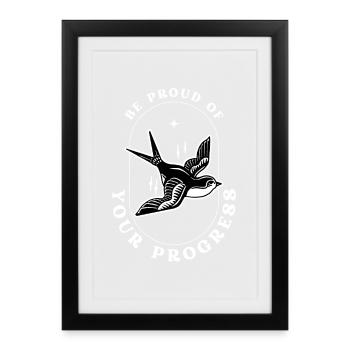 Soyez fier de vos progrès - Affiche encadrée (27 × 37 cm) - noir - Devant