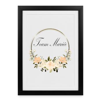 Team Mariée - Affiche encadrée (27 × 37 cm) - noir - Devant
