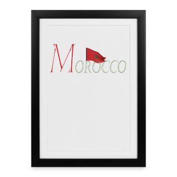Drapeau Marocain Affichez vos Couleurs avec Fierté - Affiche encadrée (27 × 37 cm) - noir - Devant