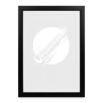 Flute Graphic - Framed poster (27 × 37 cm) - black - Front