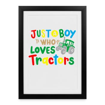 Traktor Traktor-Liebhaber - Gerahmtes Poster (27 × 37 cm) - Schwarz - Vorne
