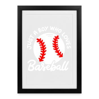 Baseball Baseballspieler - Gerahmtes Poster (27 × 37 cm) - Schwarz - Vorne