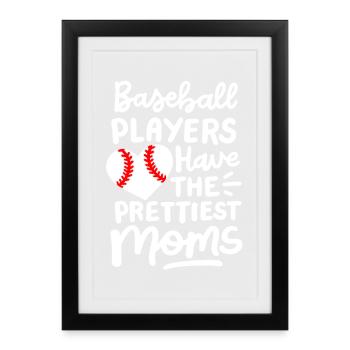 Baseball Baseball-Spieler - Gerahmtes Poster (27 × 37 cm) - Schwarz - Vorne
