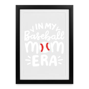 Baseball Baseball-Spieler - Gerahmtes Poster (27 × 37 cm) - Schwarz - Vorne