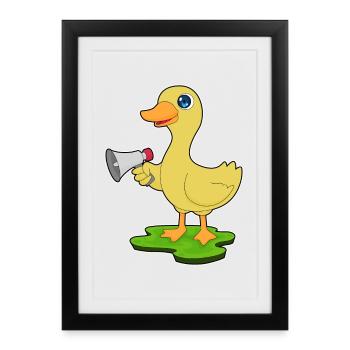 Mégaphone de canard - Affiche encadrée (27 × 37 cm) - noir - Devant