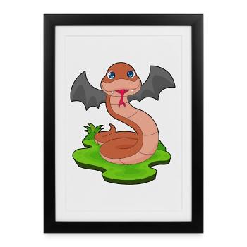 Chauve-souris serpent - Affiche encadrée (27 × 37 cm) - noir - Devant