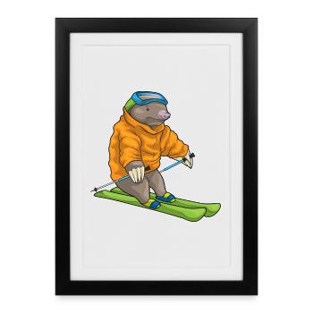 Ski de taupe - Affiche encadrée (27 × 37 cm) - noir - Devant