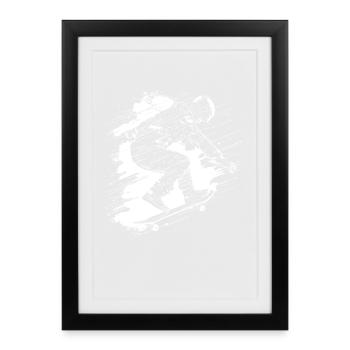 Skateboarders - Framed poster (27 × 37 cm) - black - Front
