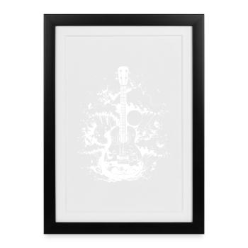Ukulele Drawing - Framed poster (27 × 37 cm) - black - Front