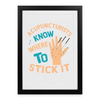 Acupuncture - Framed poster (27 × 37 cm) - black - Front