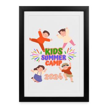 Camp d’été pour enfants - Affiche encadrée (27 × 37 cm) - noir - Devant