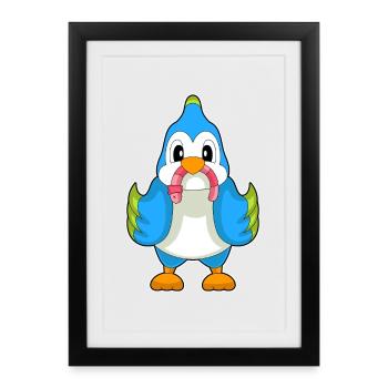 Ver perroquet - Affiche encadrée (27 × 37 cm) - noir - Devant