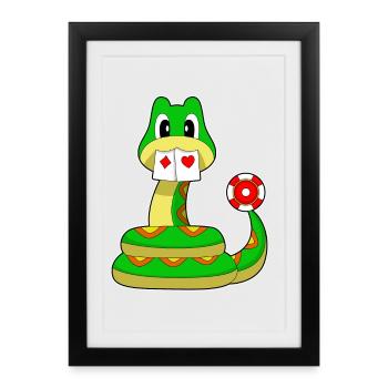 Cartes de poker Snake Poker - Affiche encadrée (27 × 37 cm) - noir - Devant