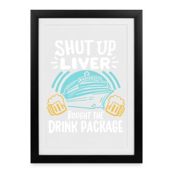 Kreuzfahrt Urlaub Trinken - Gerahmtes Poster (27 × 37 cm) - Schwarz - Vorne